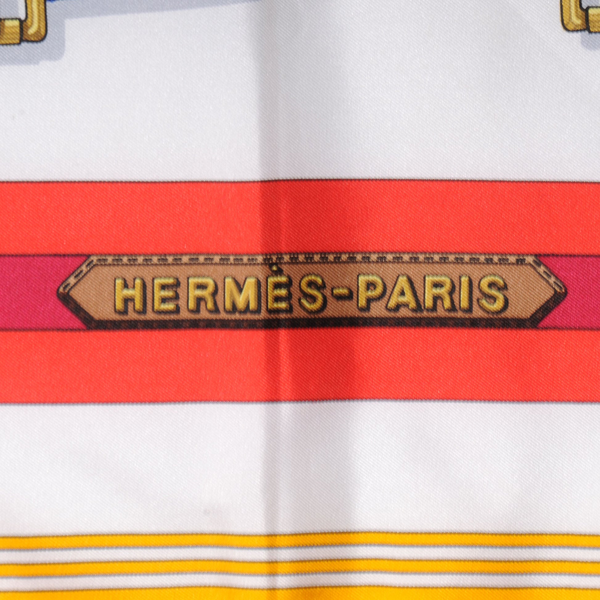 Hermes Silk Sangles Scarf 90 White 3 of 3