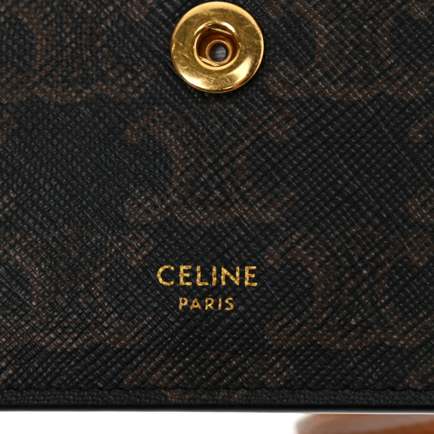 Triomphe Canvas Lambskin Wallet On Strap Tan