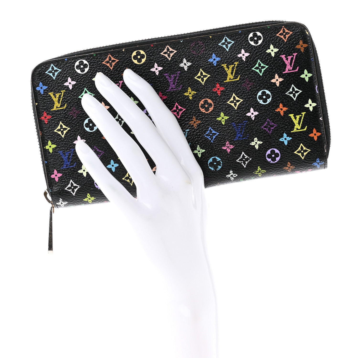 Louis Vuitton Monogram Multicolor Zippy Wallet Black Grenade 2 of 9