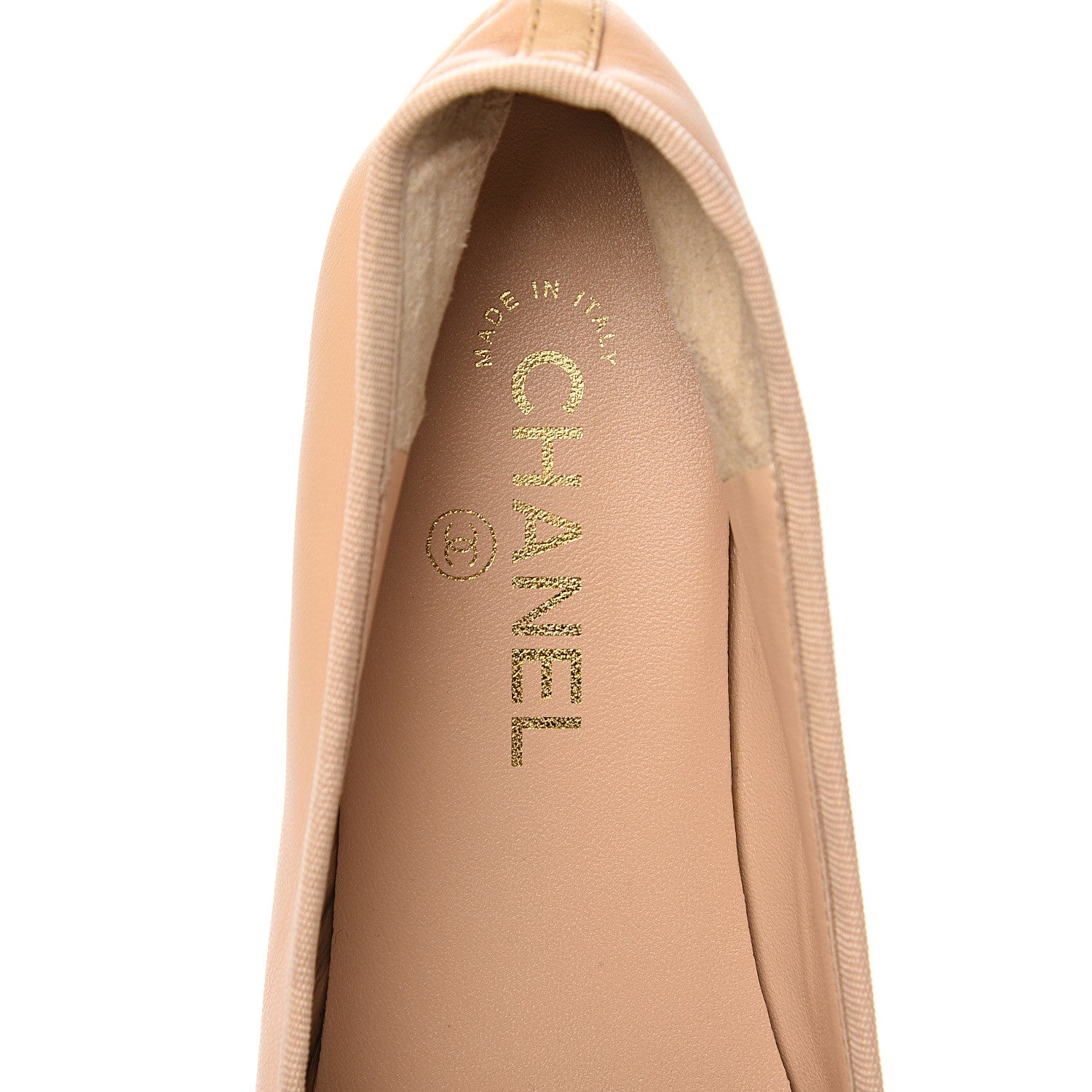 Chanel Lambskin Cap Toe Ballerina Flats 39 Beige Black 6 of 10