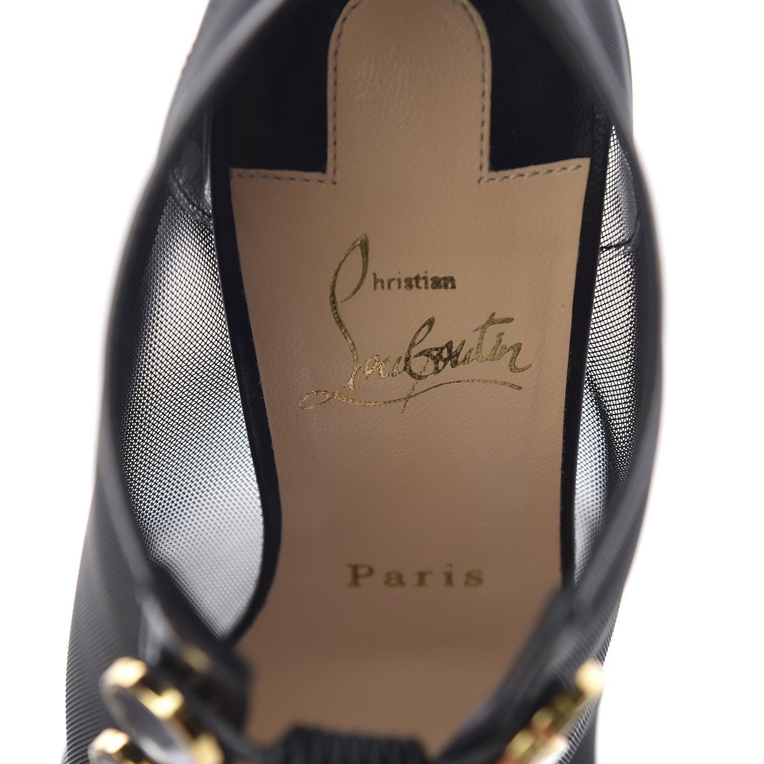 Christian Louboutin Mesh Nappa Marikate 100 Ankle Boots 38.5 Black 8 of 9