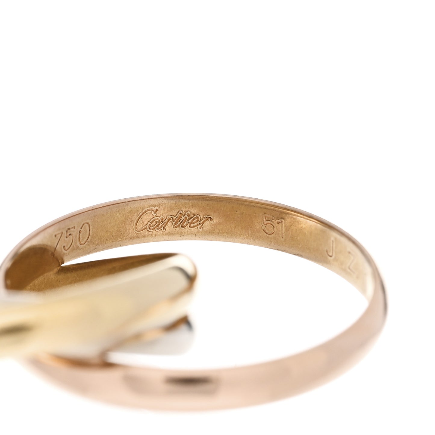 18K Pink Yellow White Gold Small Trinity Ring 51 5.75