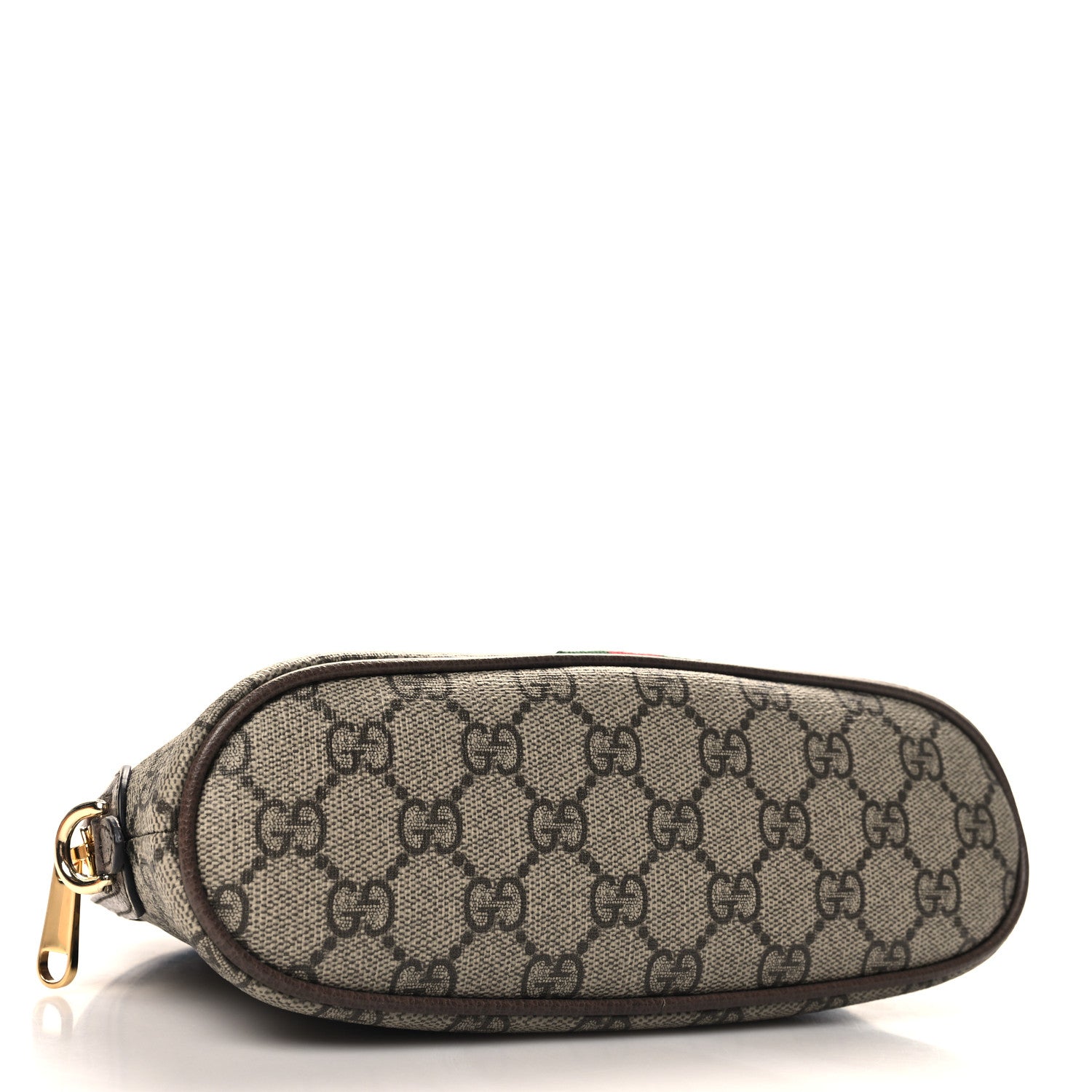 Gucci GG Supreme Monogram Textured Calfskin Web Large Ophidia Cosmetic Case Beige Ebony New Acero 4 of 7