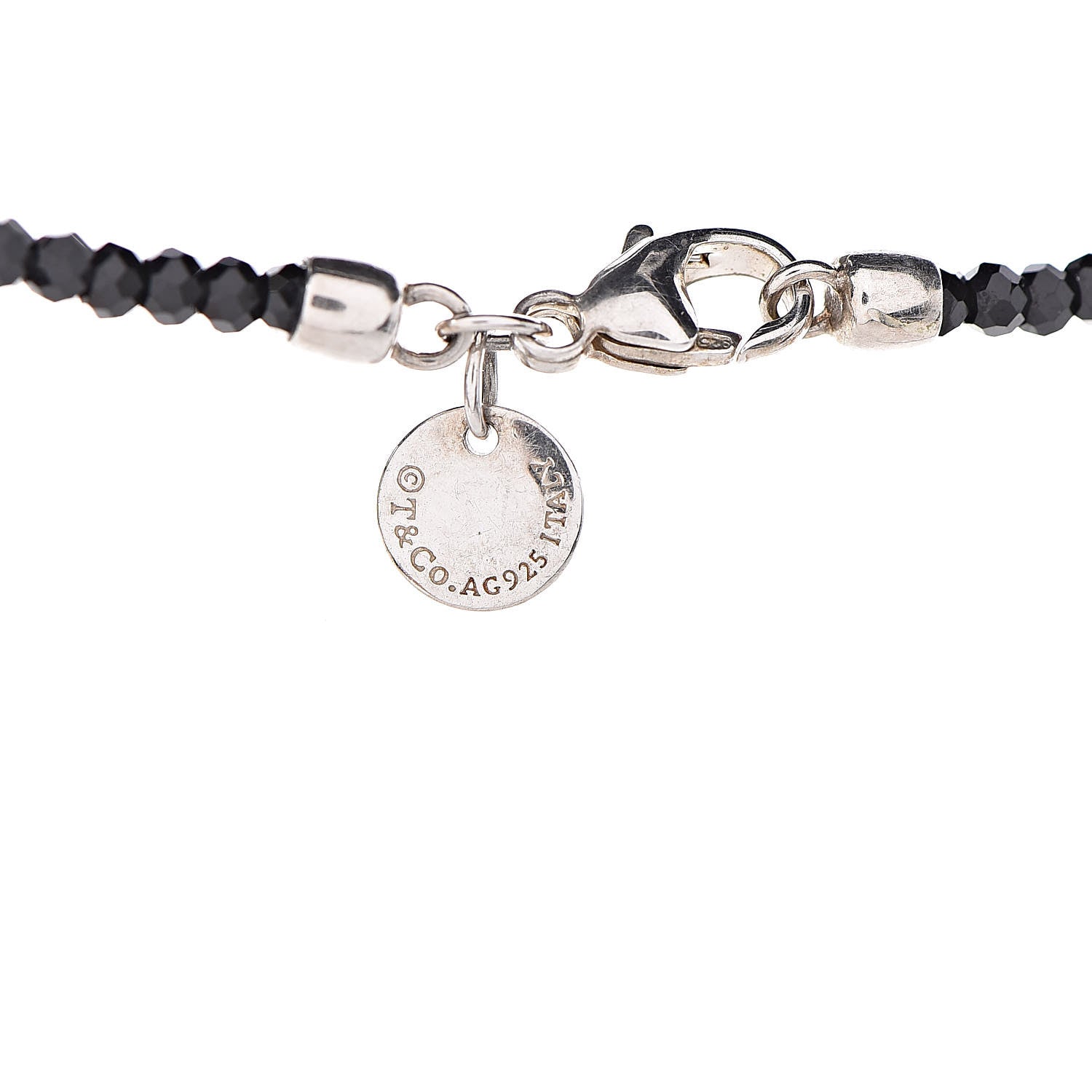 Tiffany Sterling Silver Black Spinel Pearl Ziegfeld Bead Necklace 6 of 6