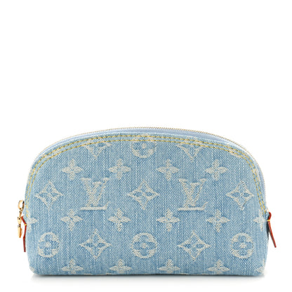Louis Vuitton Denim Monogram Pochette Cosmetique PM Sky Blue 1 of 8