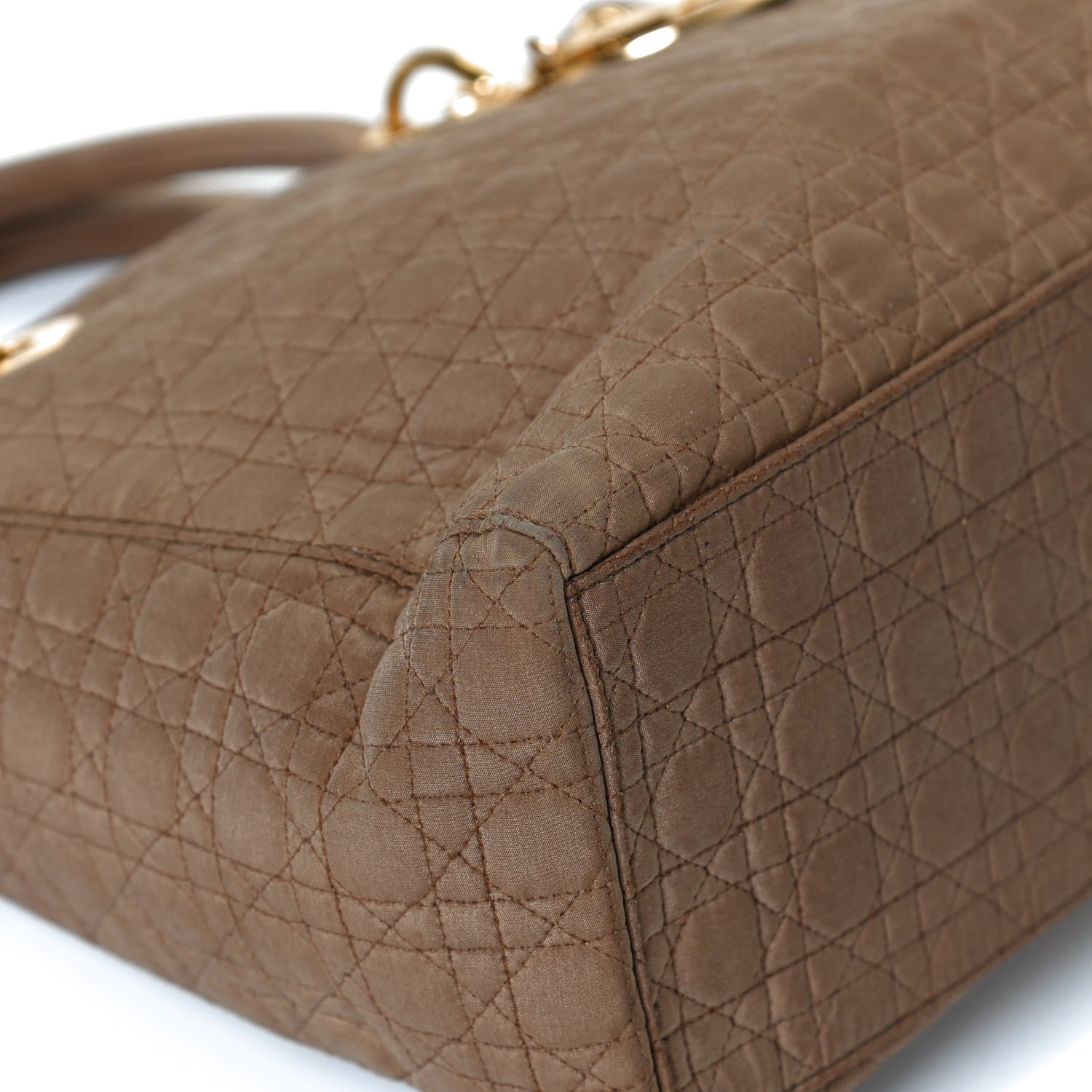 Christian Dior Nylon Cannage Large Lady Dior Tan 12 of 14