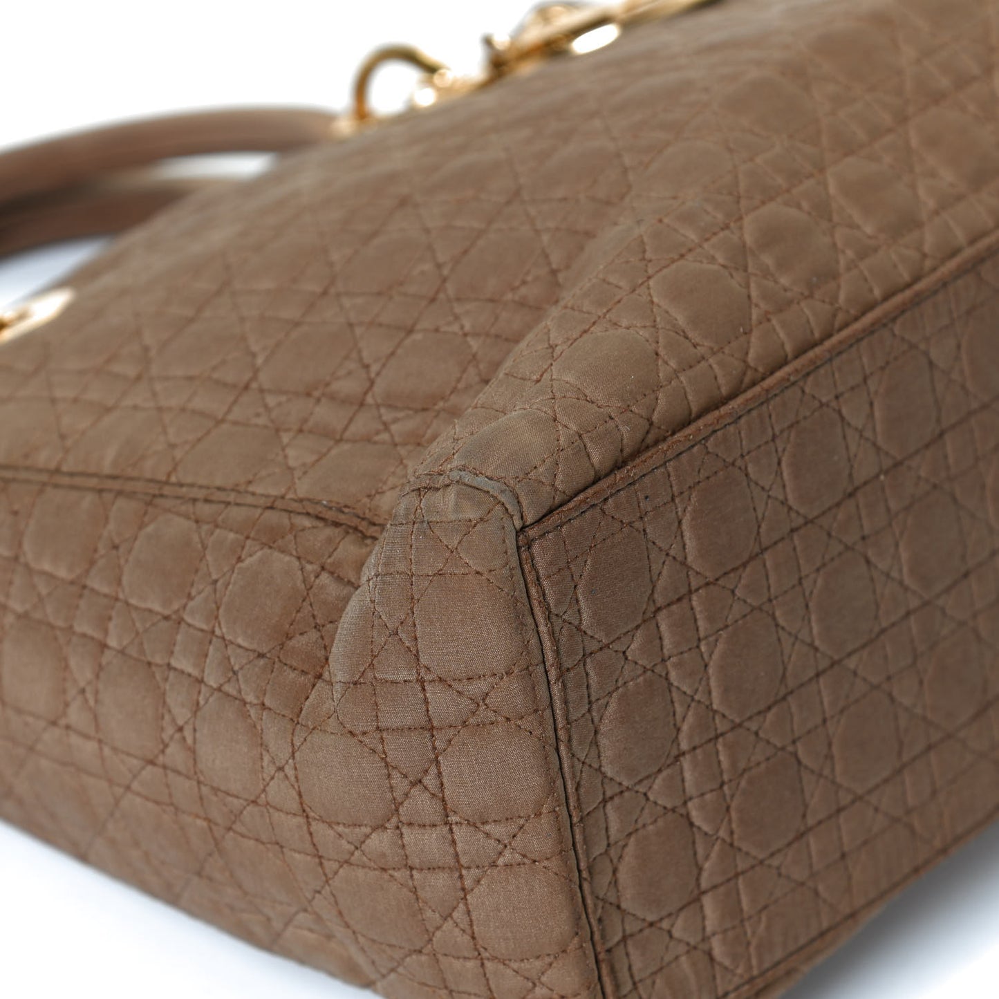 Nylon Cannage Medium Lady Dior Tan