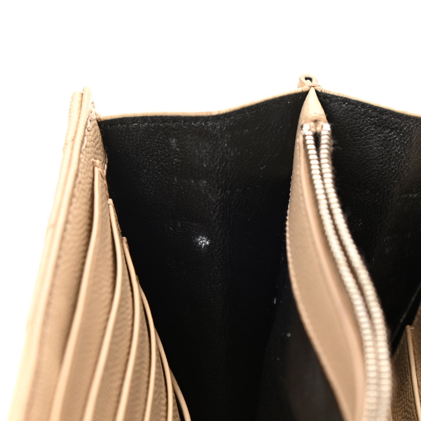 Grain De Poudre Matelasse Chevron Monogram Chain Wallet Nude Powder