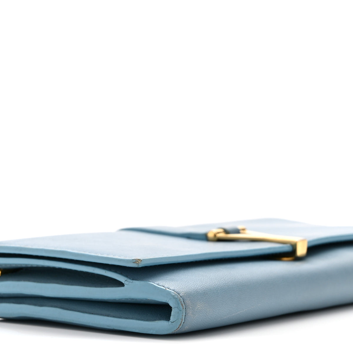 Saint Laurent Calfskin Classic Y Ligne Clutch Blue 9 of 11