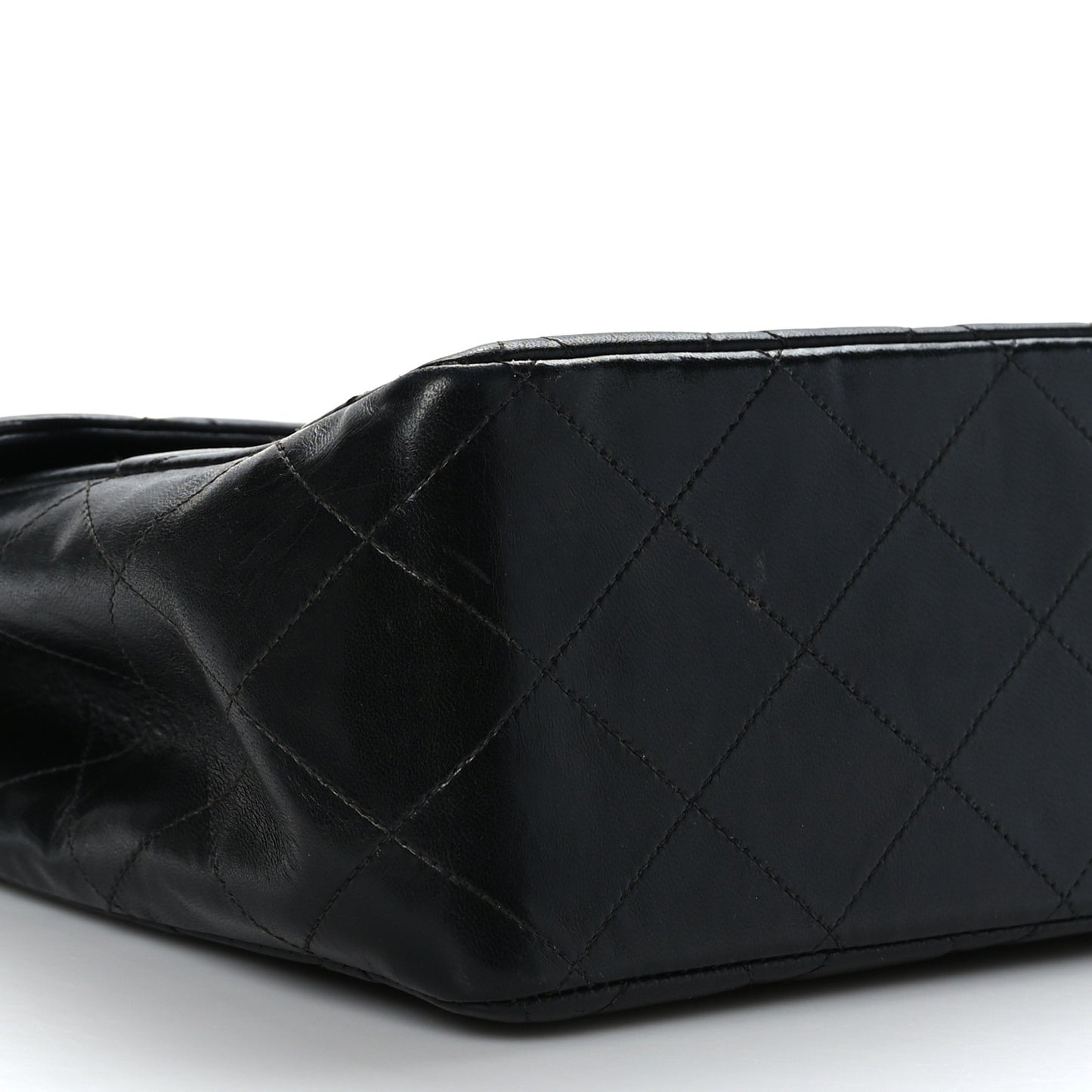Lambskin Quilted Jumbo Single Flap Black