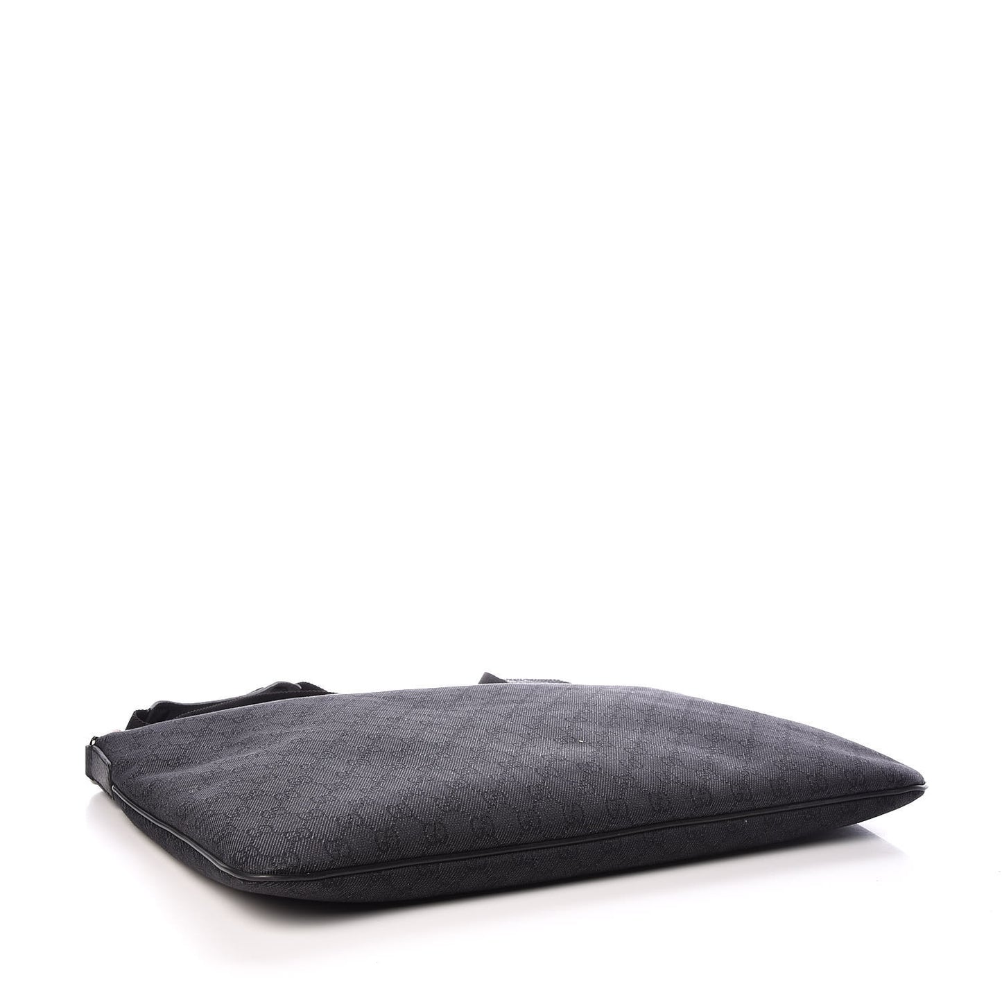 Denim Monogram Flat Messenger Bag Black