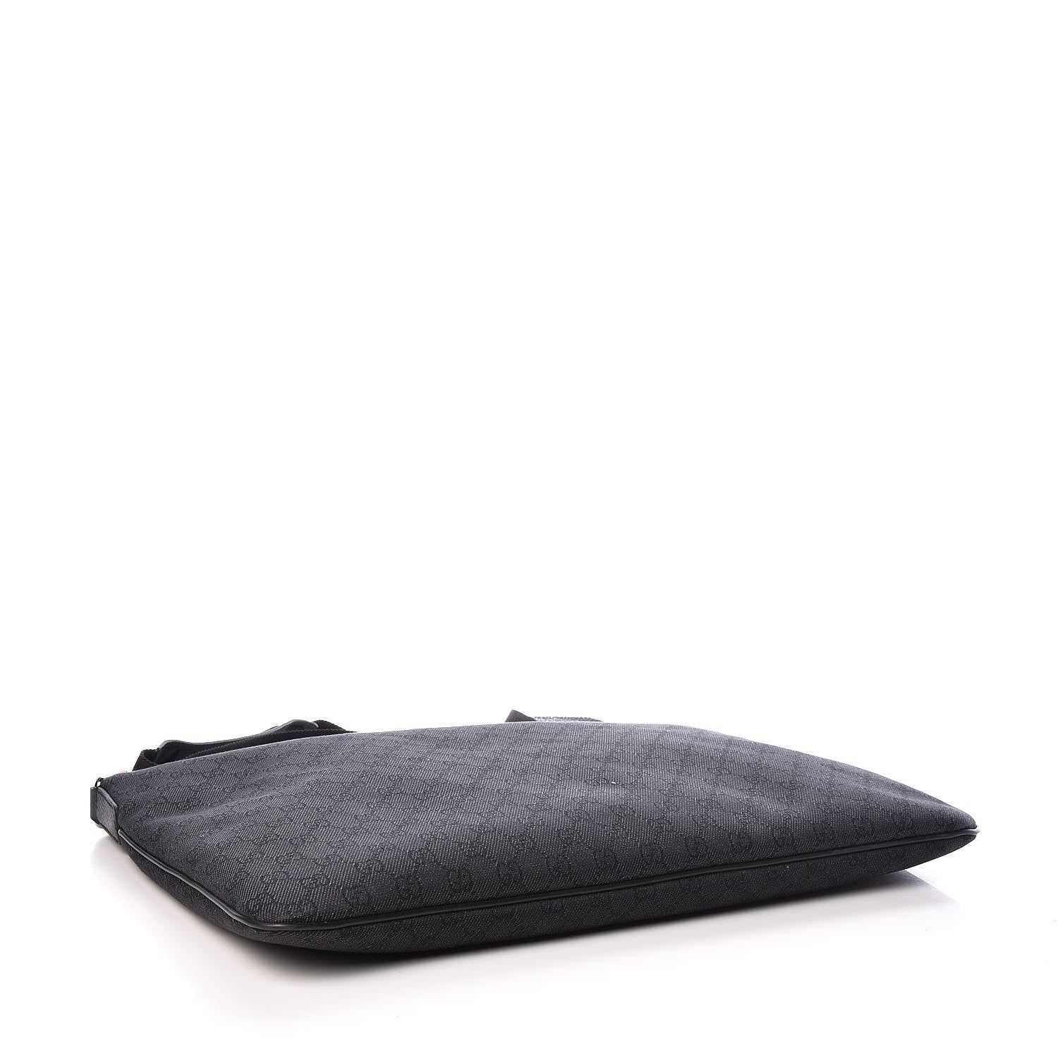 Gucci Denim Monogram Flat Messenger Bag Black 4 of 9