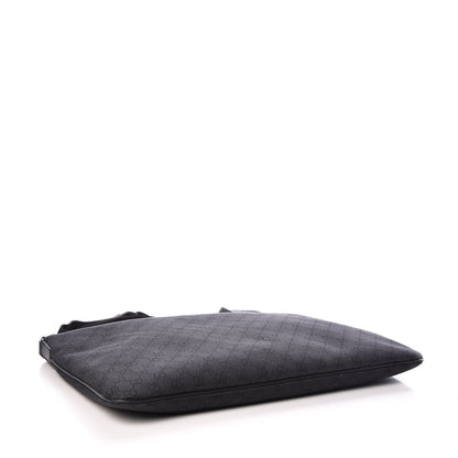 Gucci Denim Monogram Flat Messenger Bag Black 4 of 9