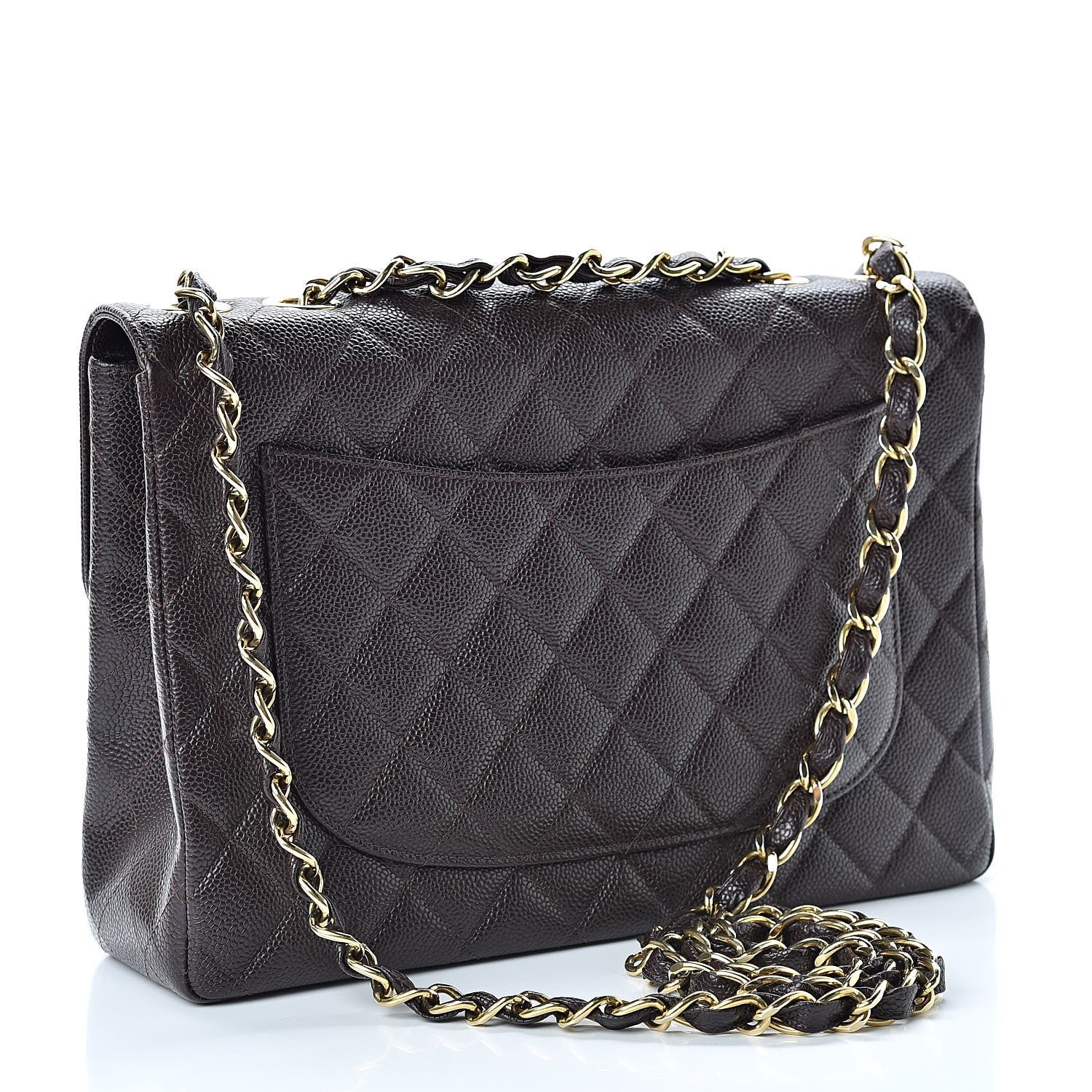 Chanel Caviar Quilted Jumbo Single Flap Brown 3 of 12