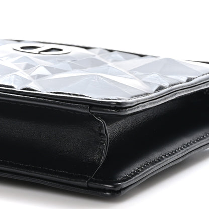 Christian Dior Calfskin Macrocannage Diamond Caro Zipped Pouch With Chain Black 11 of 12