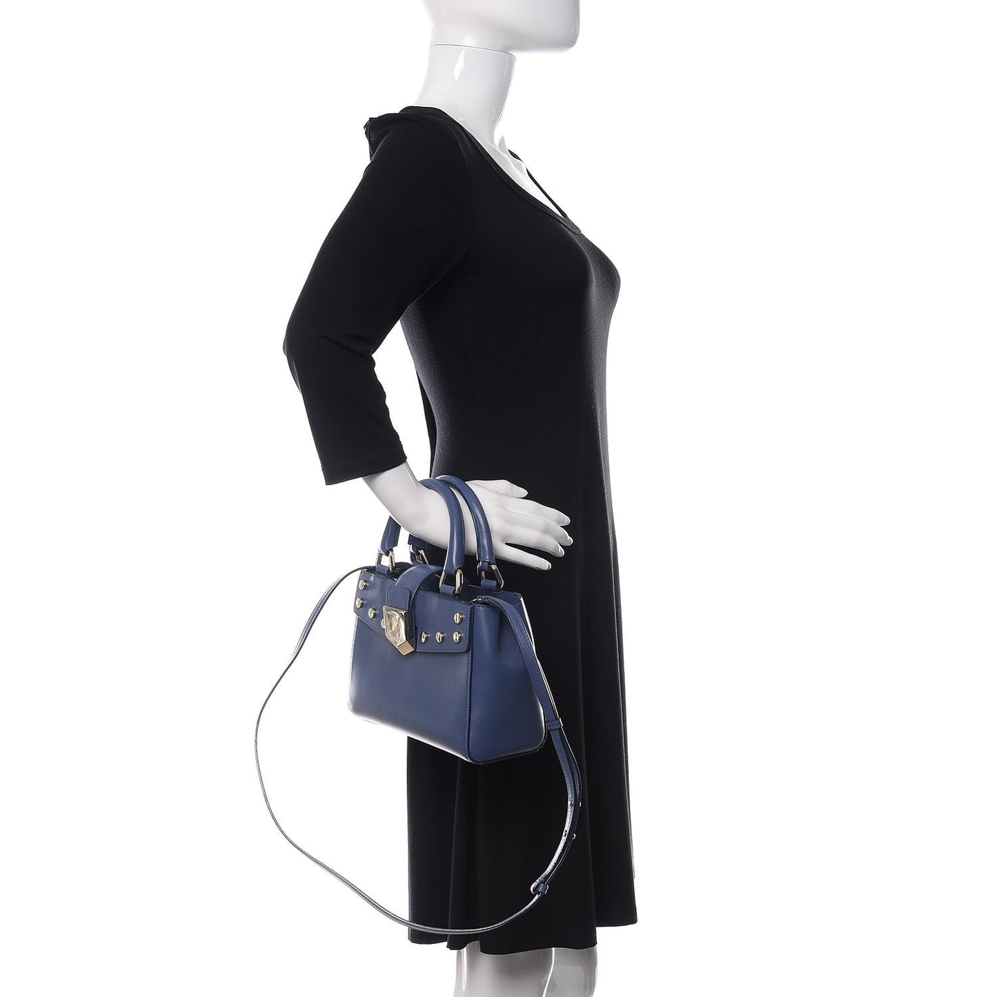Calfskin Small Lockett Tote Jeans