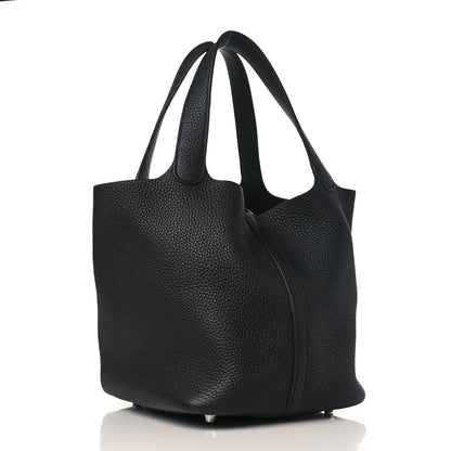 Hermes Taurillon Clemence Picotin Lock 22 MM Black 3 of 9