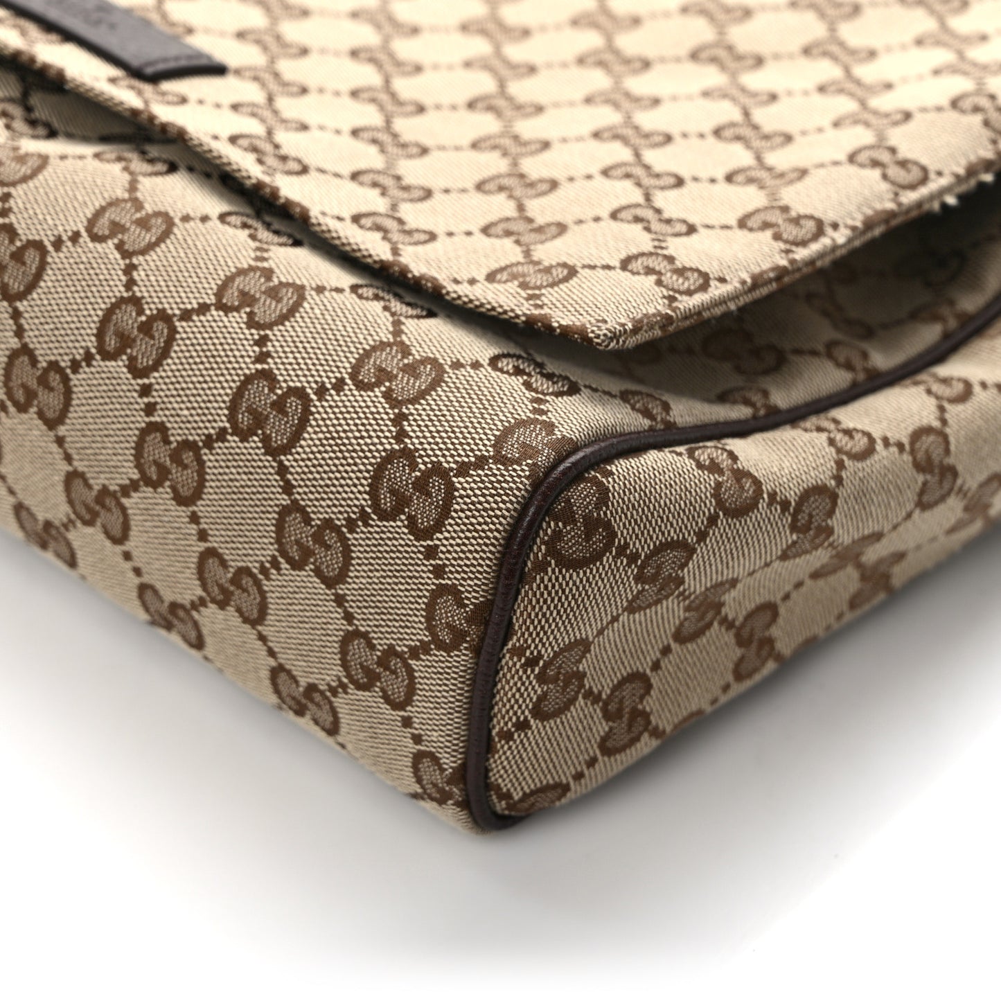 Monogram Small Flap Messenger Bag Beige Dark Brown