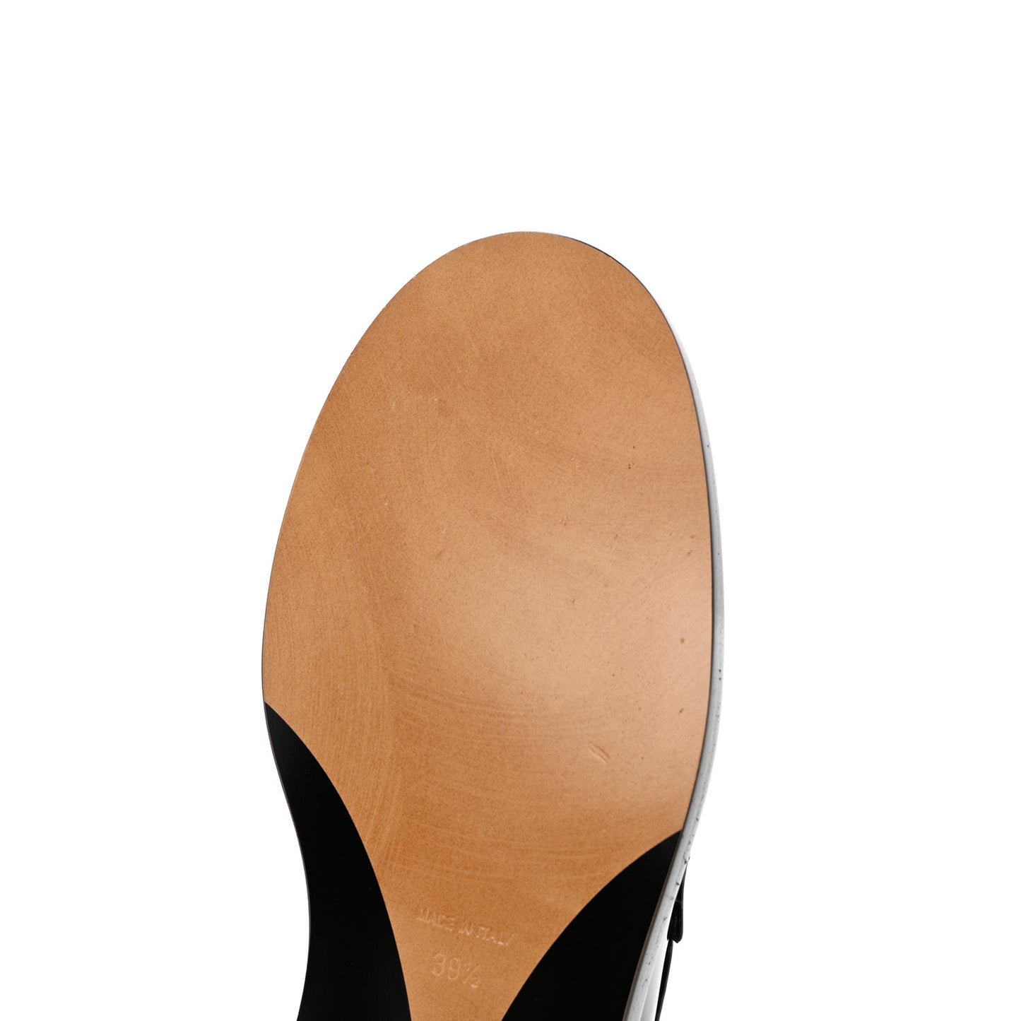 Shiny Calfskin Logo Loafers 39.5 Black
