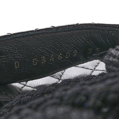 Chanel Cord Lambskin Quilted Logo Sandals 39 Black 9 of 10