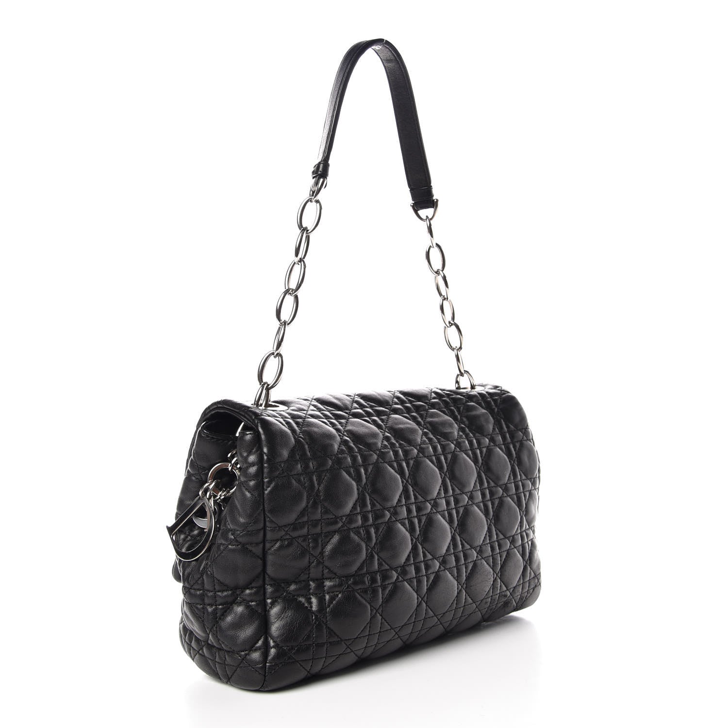 Christian Dior Lambskin Cannage Soft Flap Bag Black 3 of 12