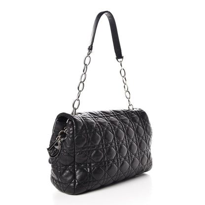 Christian Dior Lambskin Cannage Soft Flap Bag Black 3 of 12