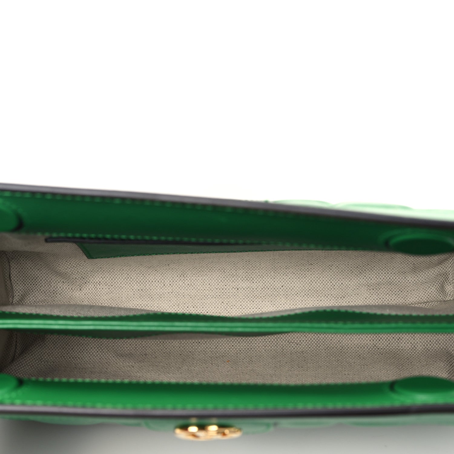 Gucci Calfskin GG Matelasse Small Slim Chain Shoulder Bag Spring Green Natural 5 of 10