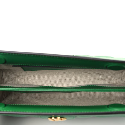 Gucci Calfskin GG Matelasse Small Slim Chain Shoulder Bag Spring Green Natural 5 of 10