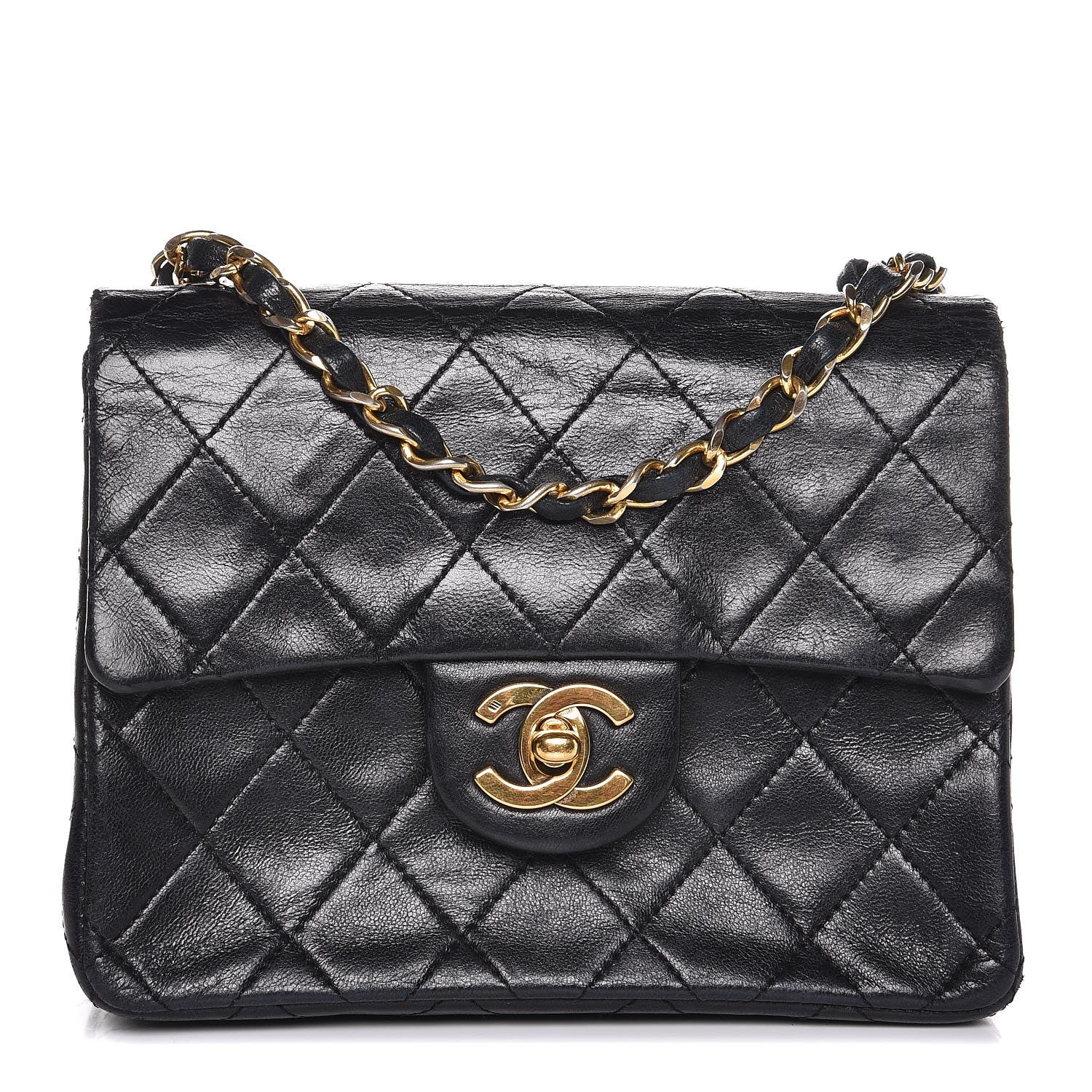 Chanel Lambskin Quilted Mini Square Flap Black 1 of 21