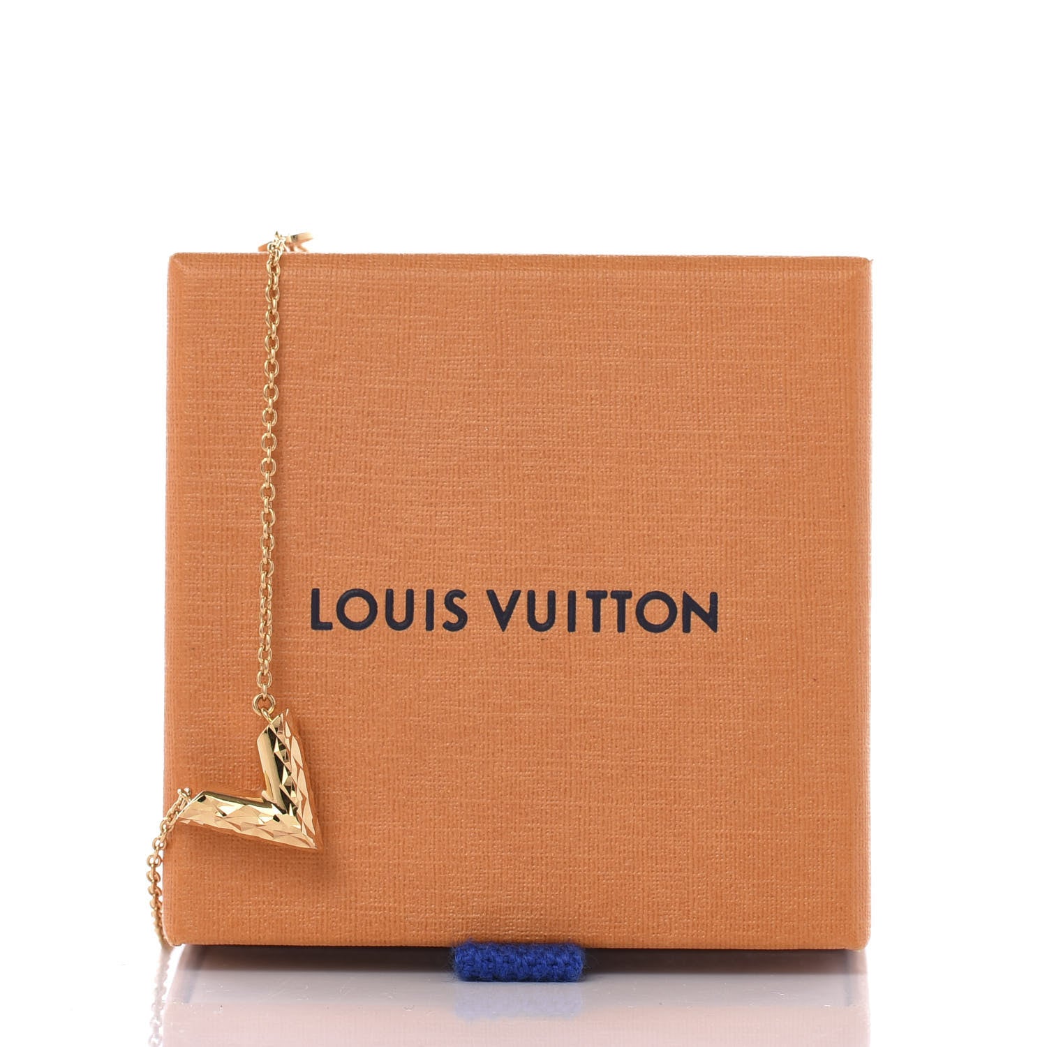Louis Vuitton Essential V Guilloche Necklace Gold 6 of 6