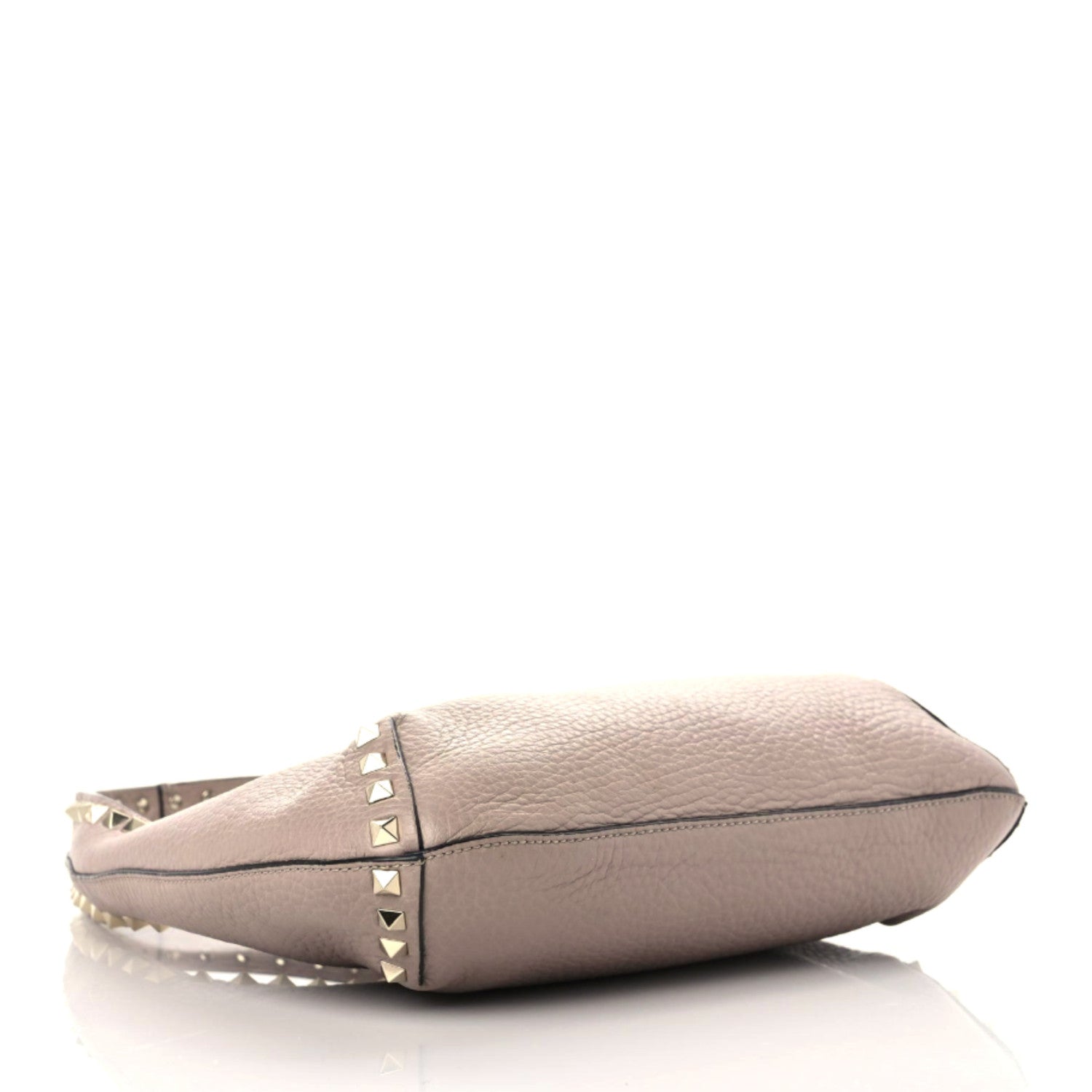 Valentino Garavani Pebbled Calfskin Small Rockstud Flip Lock Hobo Poudre 4 of 9