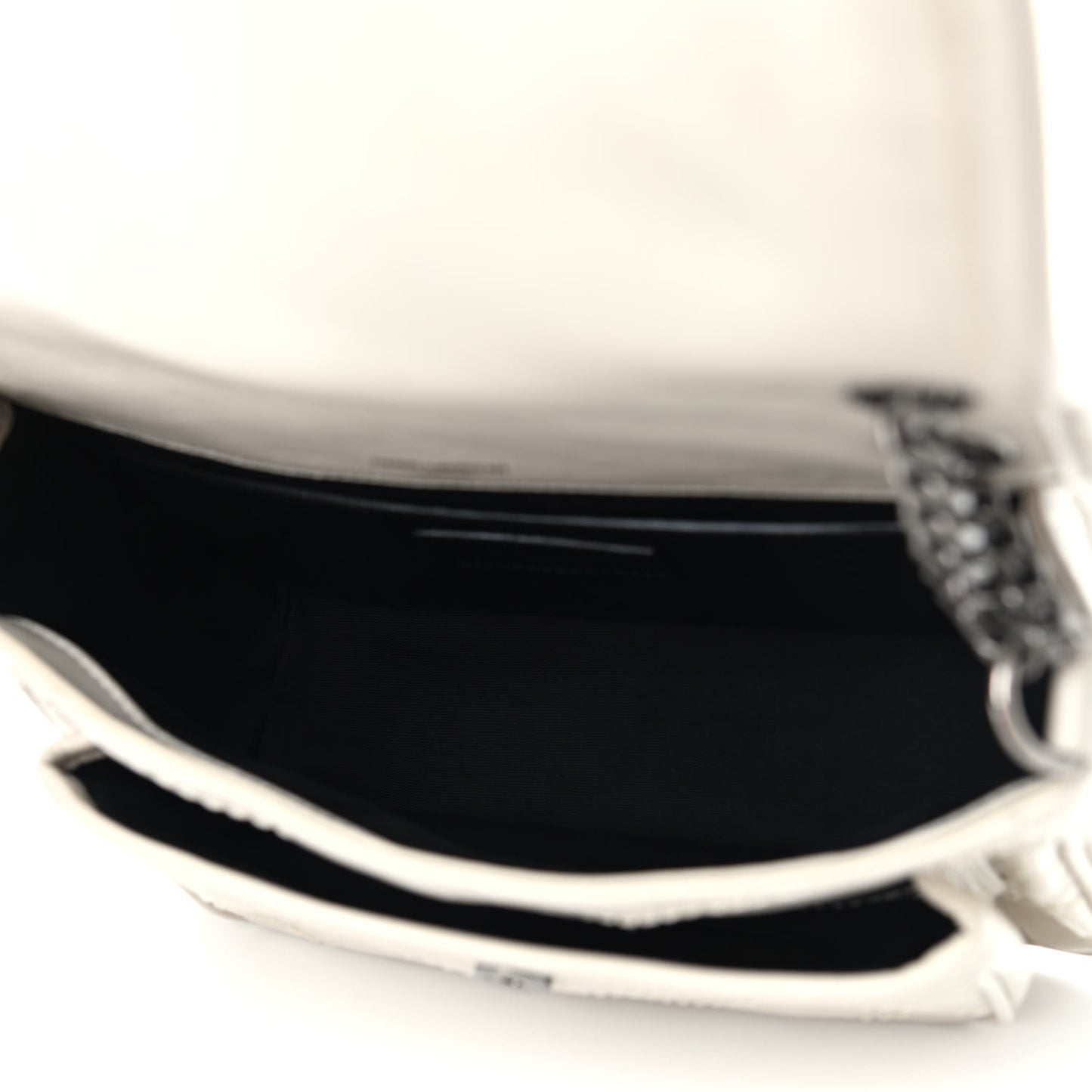 Crinkled Calfskin Matelasse Monogram Baby Niki Chain Satchel Ivory