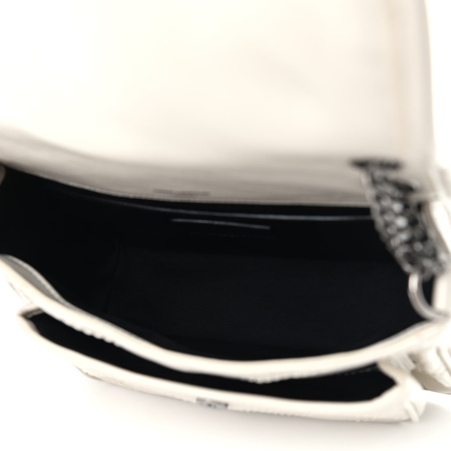 Saint Laurent Crinkled Calfskin Matelasse Monogram Baby Niki Chain Satchel Ivory 5 of 10