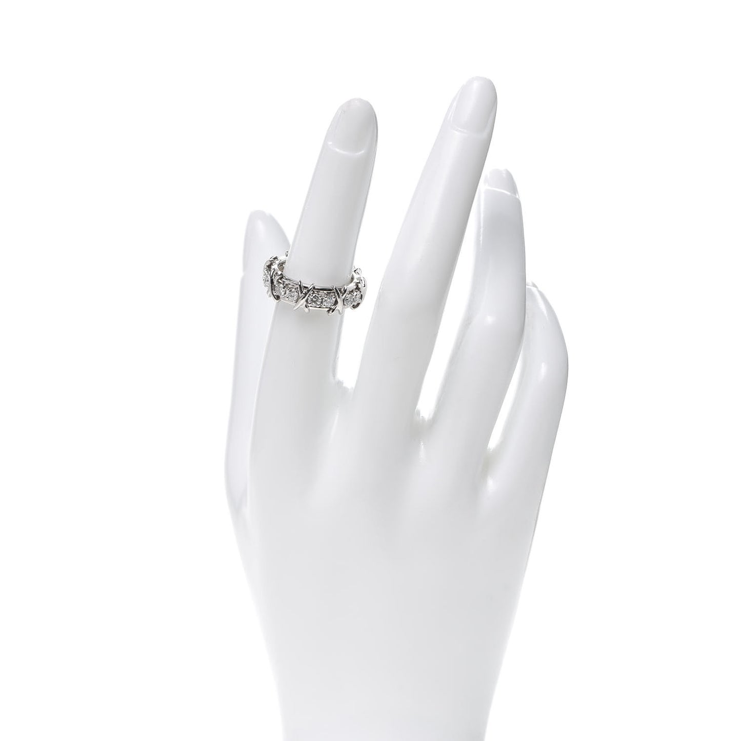 Platinum Diamond Schlumberger Sixteen Stone Ring 53 6.25