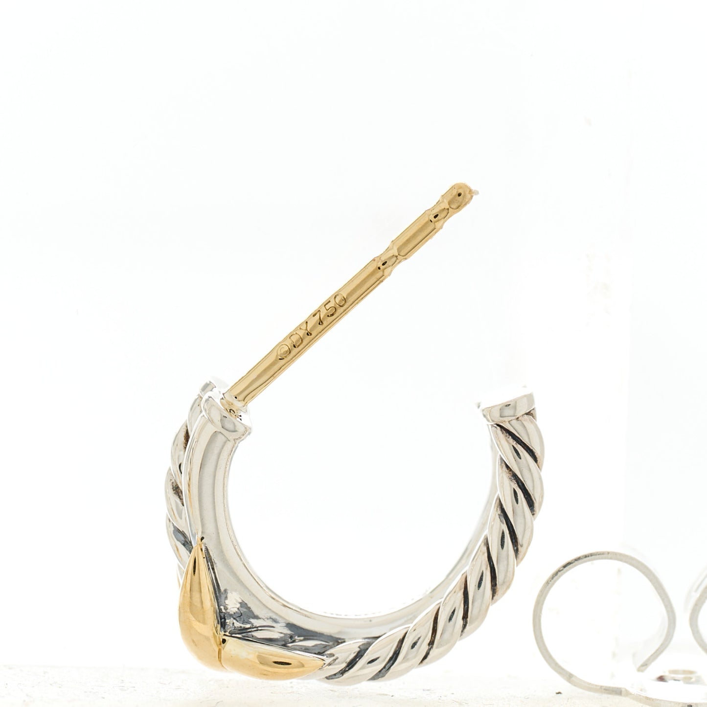 Sterling Silver 18K Yellow Gold Petite X Hoop Earrings
