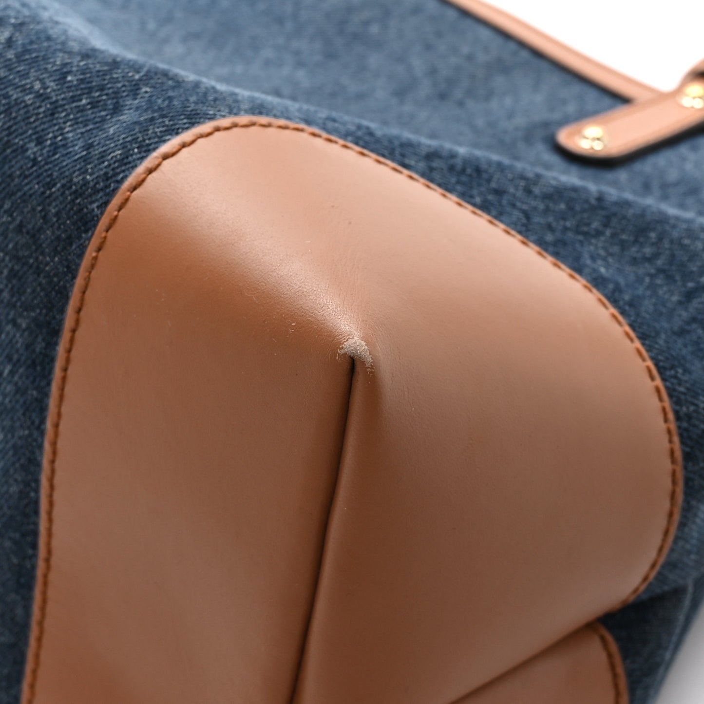 Denim Calfskin Tote Brown