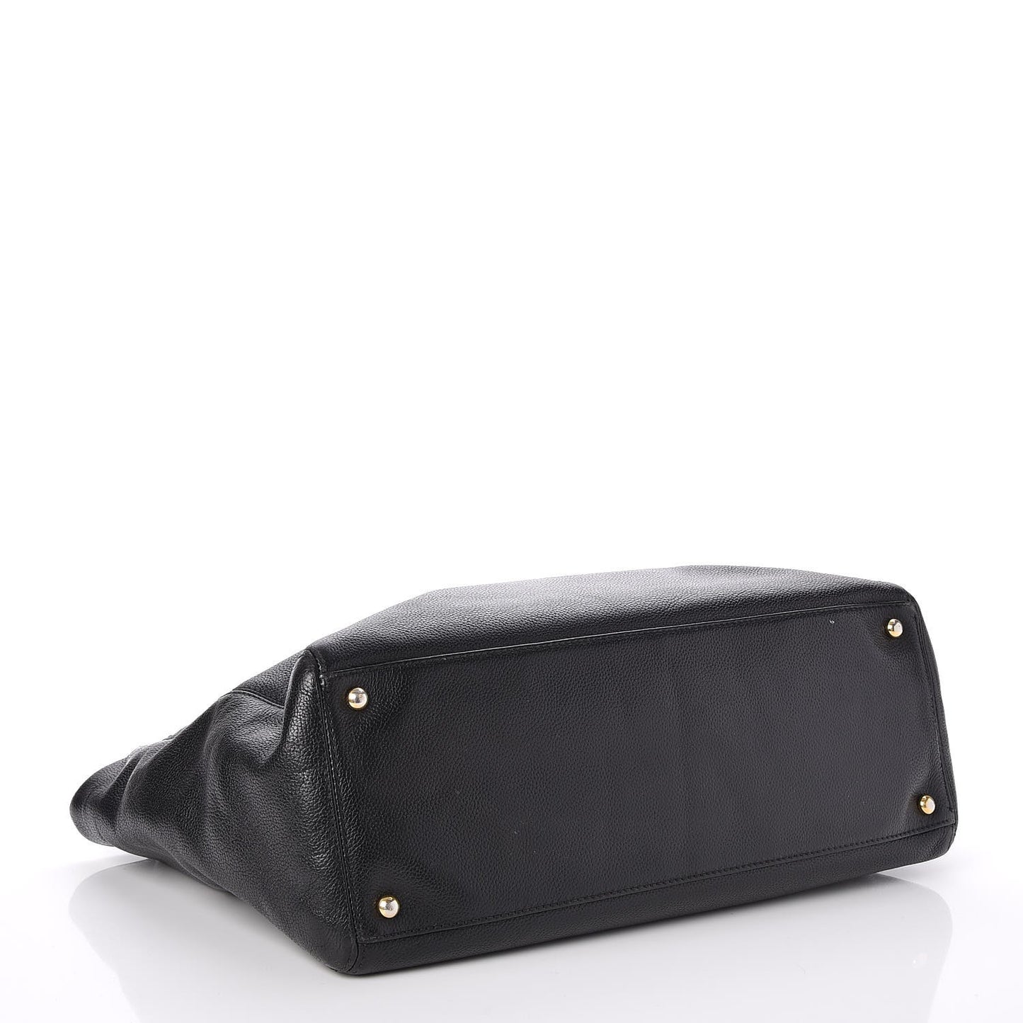 Calfskin Cerf Executive Shopper Tote Black