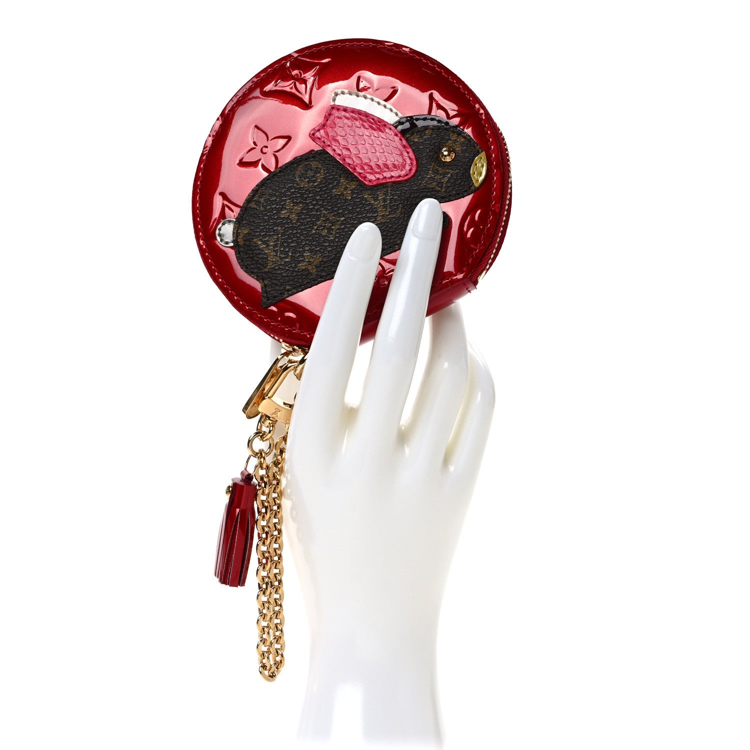 Louis Vuitton Vernis Animania Lapin Bunny Round Coin Purse Pomme D'Amour 2 of 7