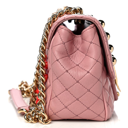 Dolce & Gabbana Lambskin Watersnake Embellished Lucia Shoulder Bag Rosa 15 of 15