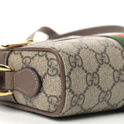 Gucci GG Supreme Monogram Web Mini Ophidia Shoulder Bag Brown 8 of 11
