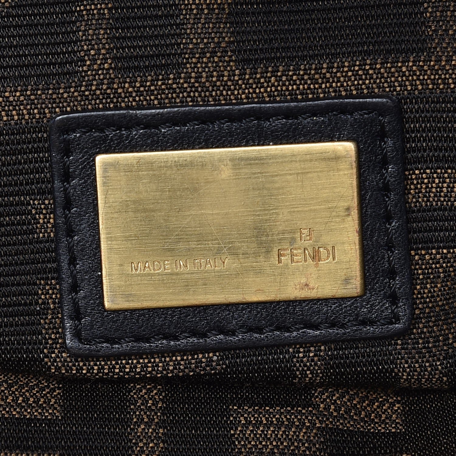 Fendi Goatskin Zucca Large Peekaboo Iconic Satchel Taupe Tobacco Moro 7 of 15