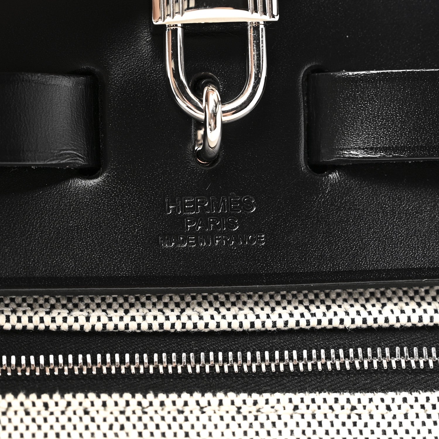 Hermes Toile H Berline Vache Hunter Herbag Zip PM 31 Black Ecru 7 of 11