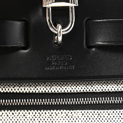 Hermes Toile H Berline Vache Hunter Herbag Zip PM 31 Black Ecru 7 of 11