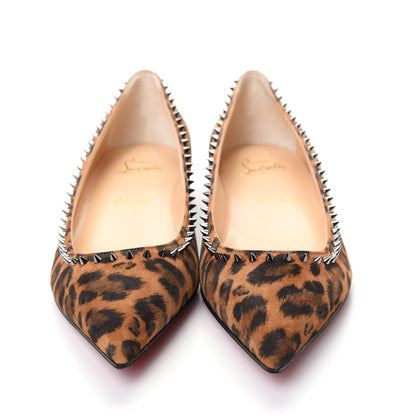 Christian Louboutin Veau Velours Anjalina Flats 39 Leo Gun Metal 2 of 10