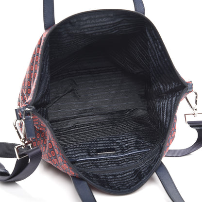 Prada Tessuto Nylon Saffiano Media Print Tote Rosso 5 of 8