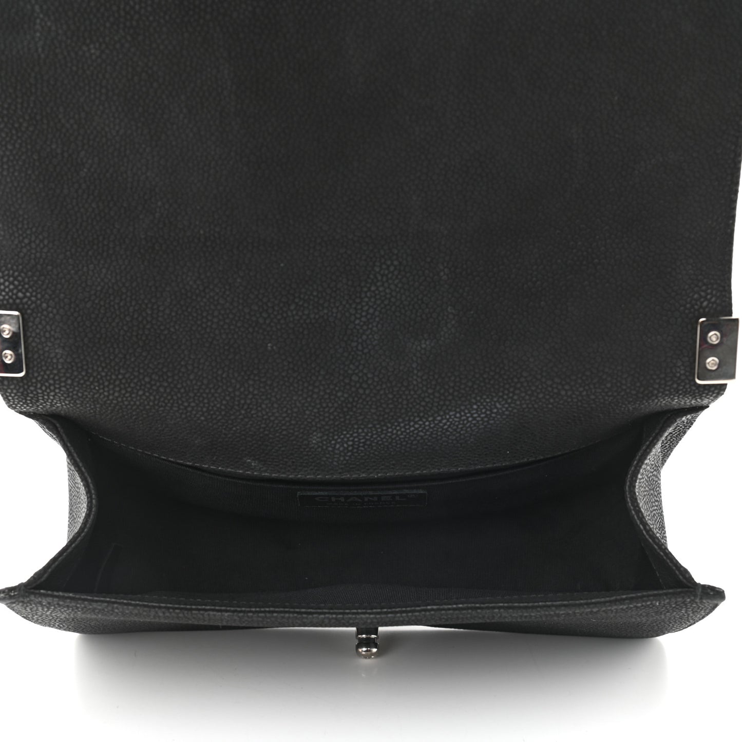 Iridescent Calfskin Quilted Medium Boy Flap Black