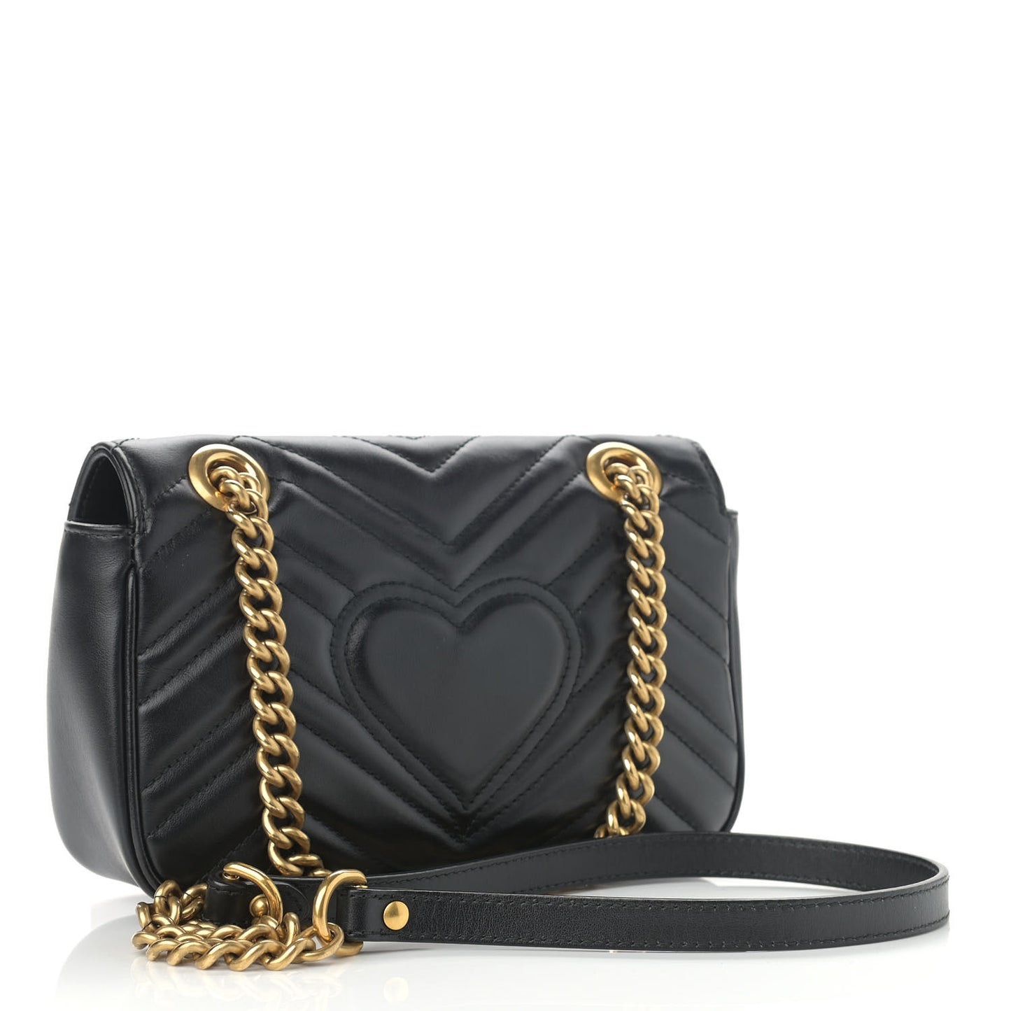 Calfskin Matelasse Mini GG Marmont Shoulder Bag Black
