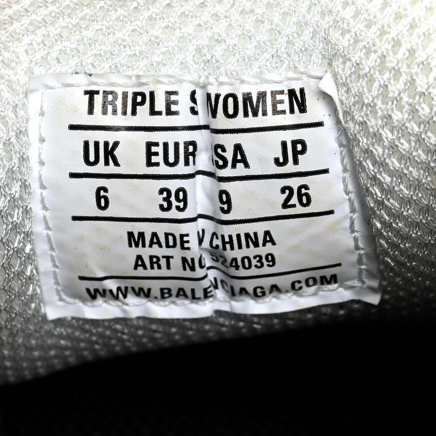Fabric Mesh Womens Triple S Sneakers 39 Fluo Pink Grey White