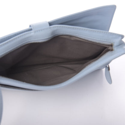 Bottega Veneta Calfskin Intrecciato Flap Wristlet Light Blue 5 of 13