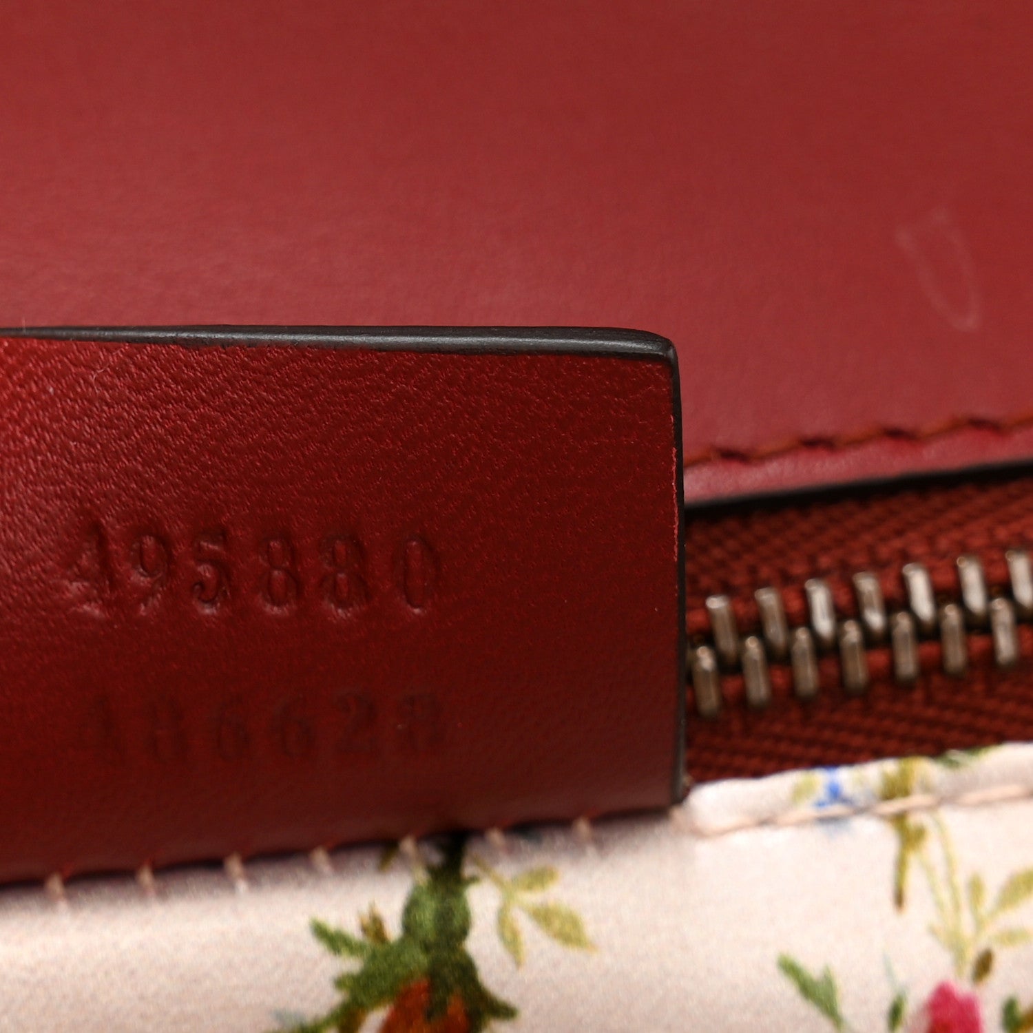 Gucci Calfskin Frame Print Bamboo 1947 Top Handle Bag Red Gold 8 of 10